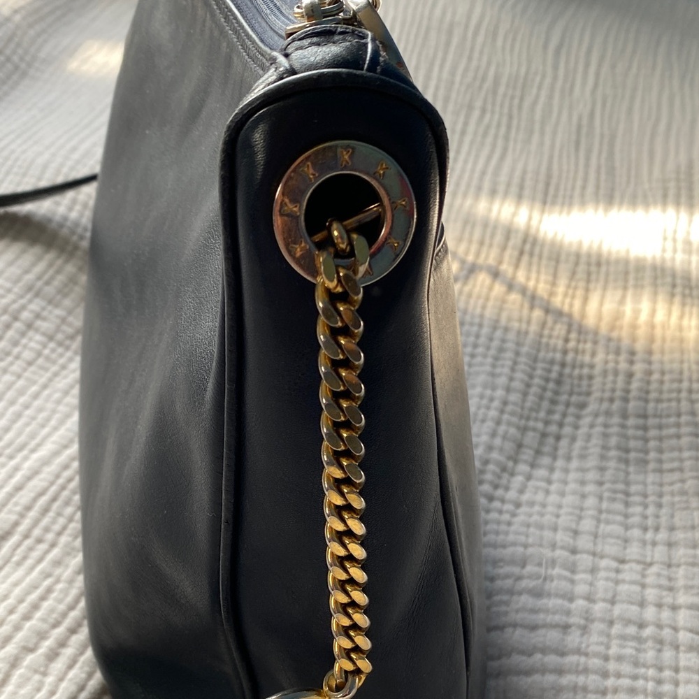 Paloma Picasso Dark Blue Leather Shoulder Bag - Picture 4 of 13